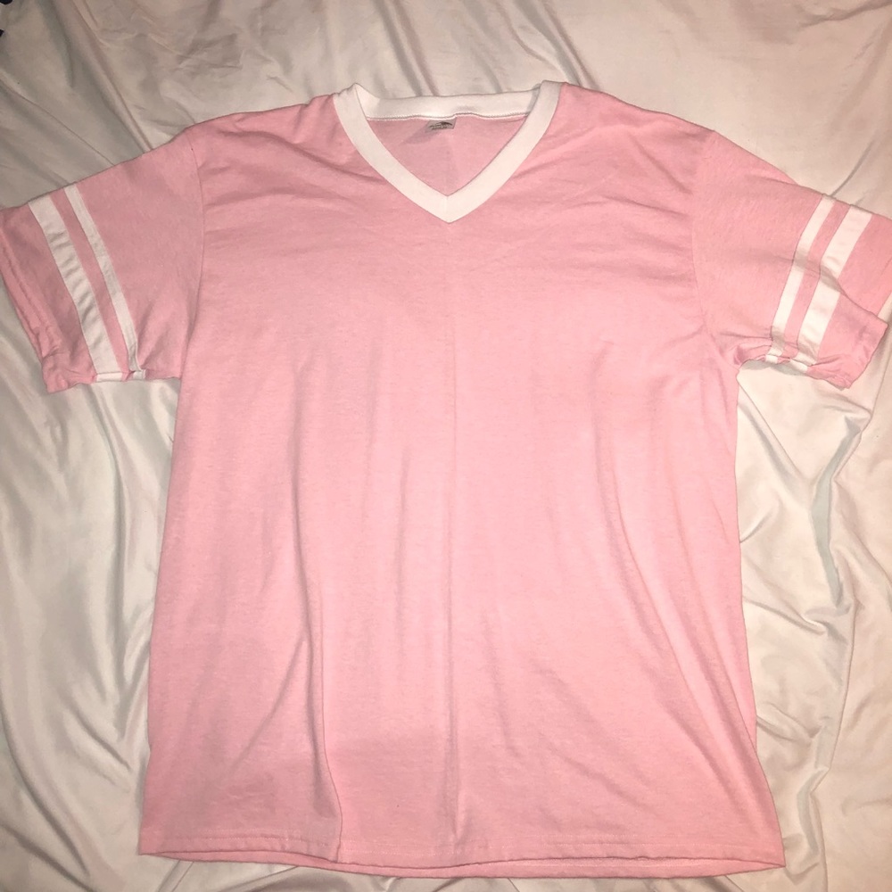 NWOT Pink & white football jersey tee!